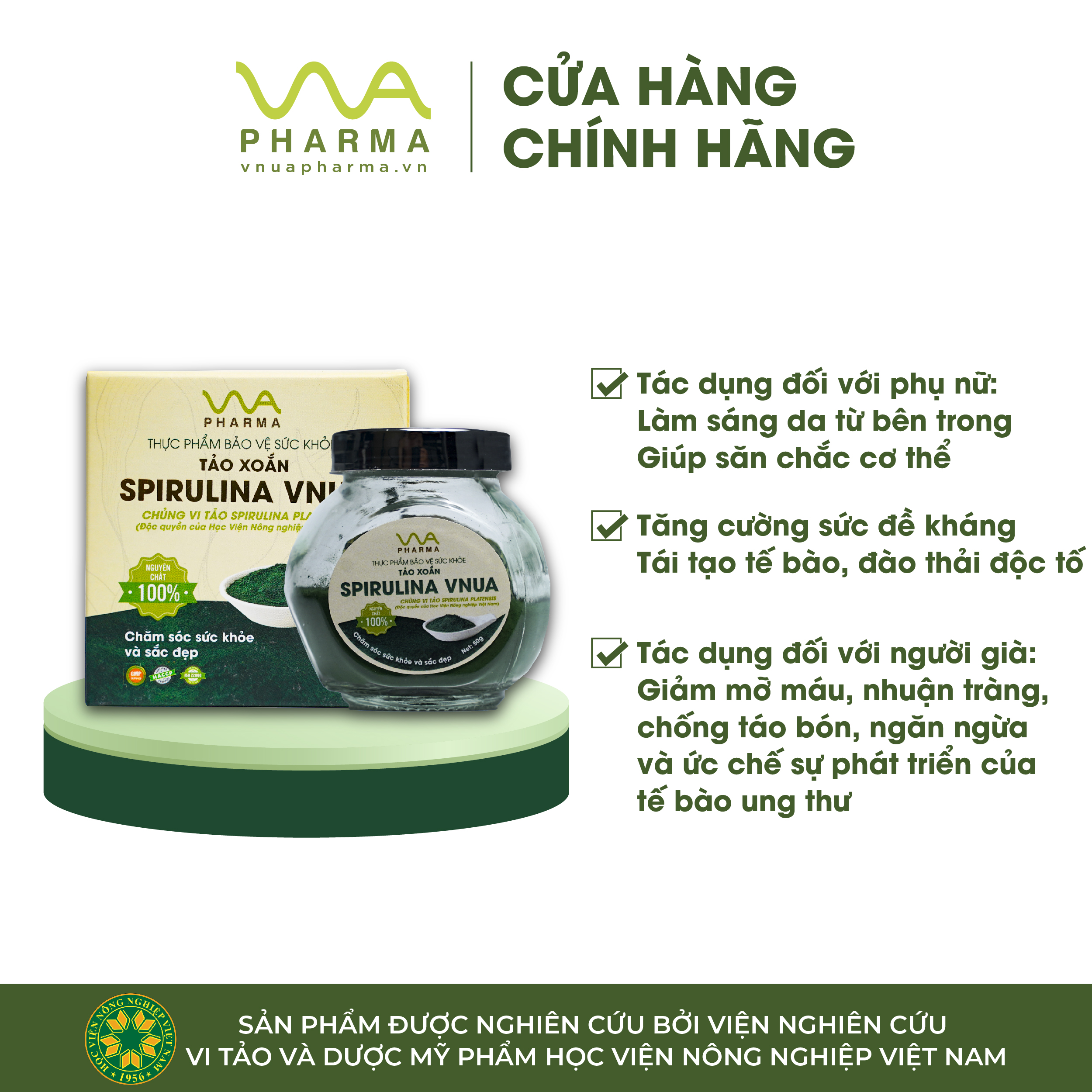 BỘT TẢO XOẮN SPIRULINA VNUA 50g (1)