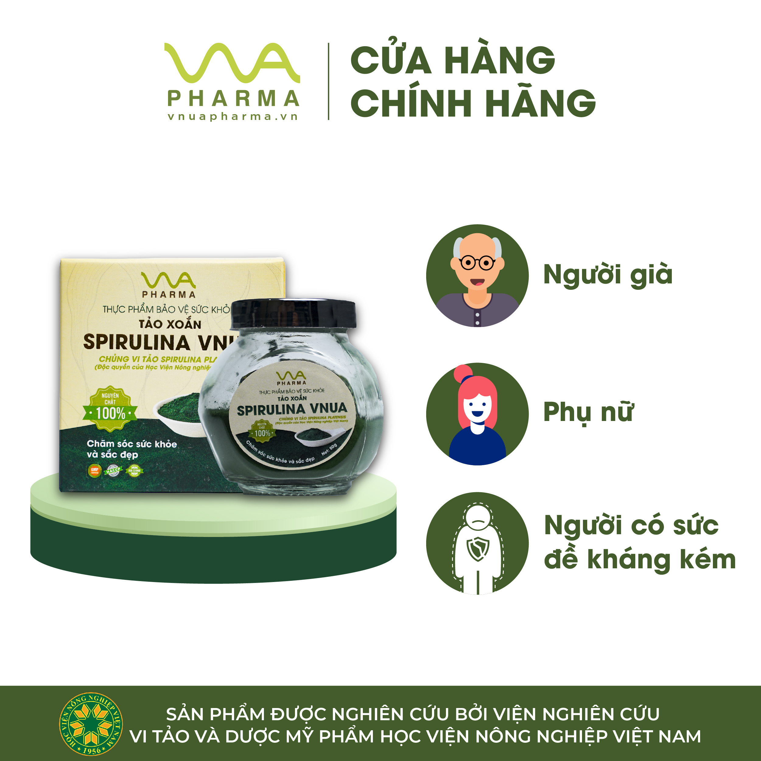 BỘT TẢO XOẮN SPIRULINA VNUA 50g (1)
